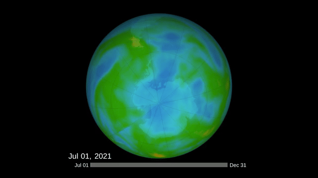 Ozone hole atmosphere depletion video